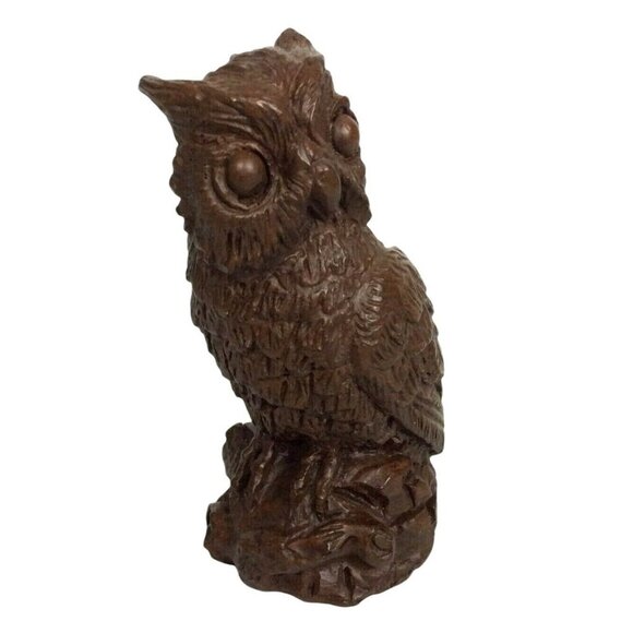 Vintage Red Mill Manufacturing Owl Figurine Molded Pecan Shells & Resin USA - Picture 1 of 6